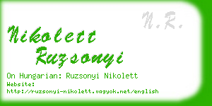 nikolett ruzsonyi business card